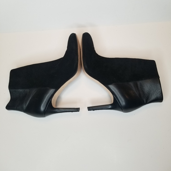 ANN TAYLOR Paulina Suede and Leather Black Booties with Heel - Picture 7 of 8